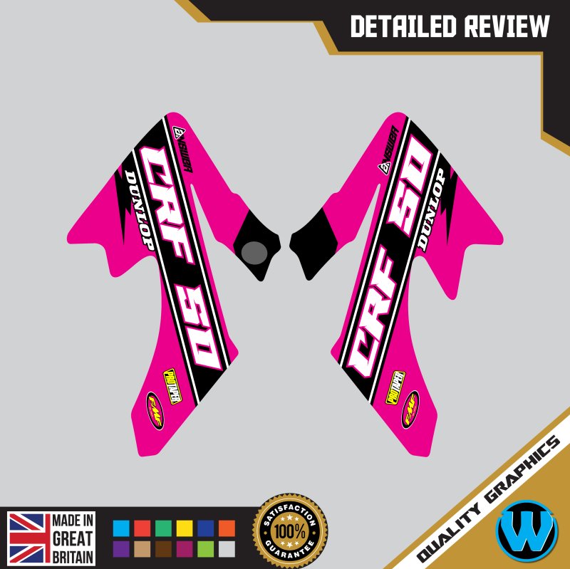 Honda CRF 50 2013 &#8211; 2023 Motocross MX Graphics |  Decals Kit Race Pink