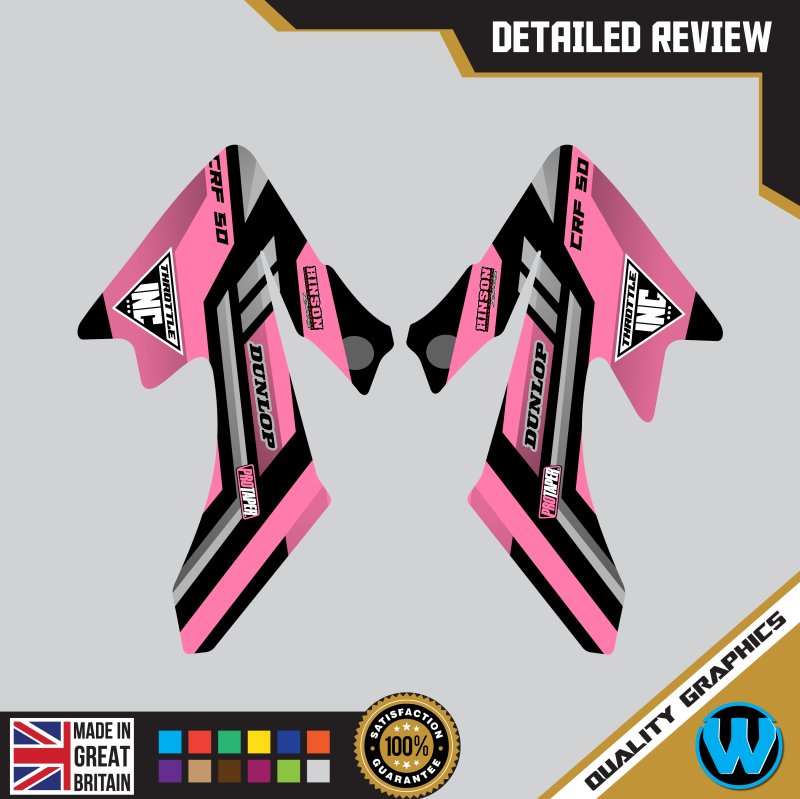 Honda CRF 50 2004 -2012 Motocross Graphics |  MX Decals Kit Solid Pink