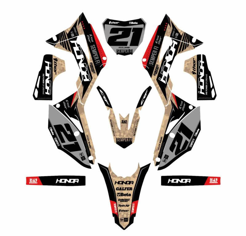 Honda  CRF 2017-19 Motocross Graphics MX Decals Kit Semper