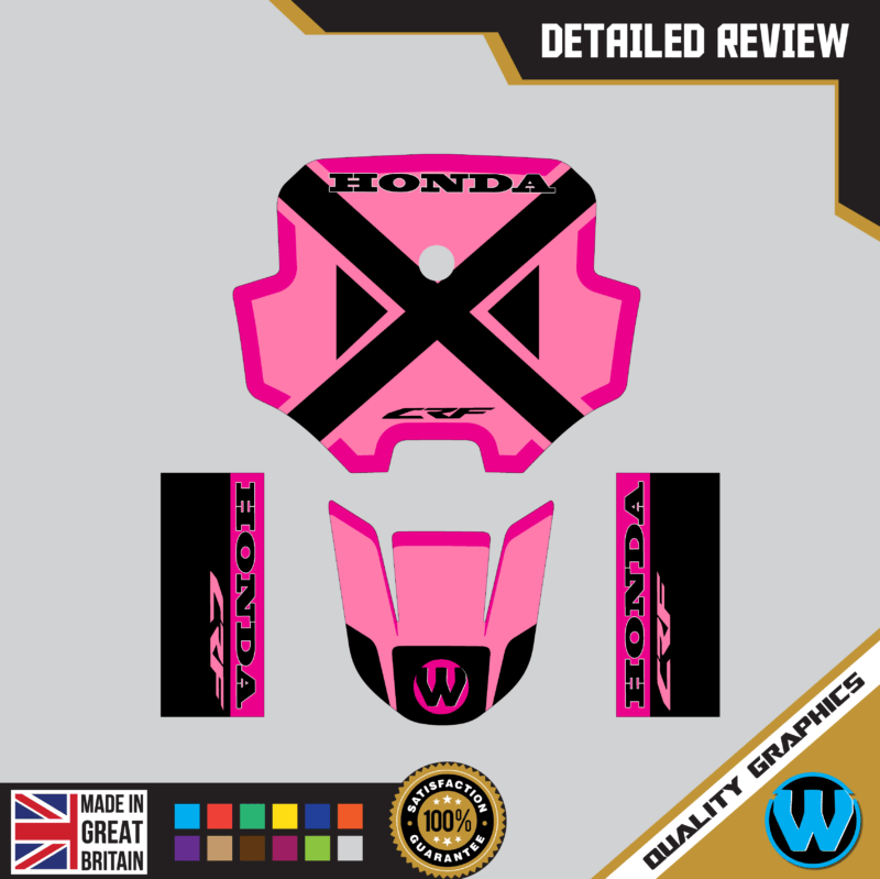 Honda CRF80 CRF100 2011 &#8211; 2016 Motocross Graphics |  MX Decals Kit Hustle Pink