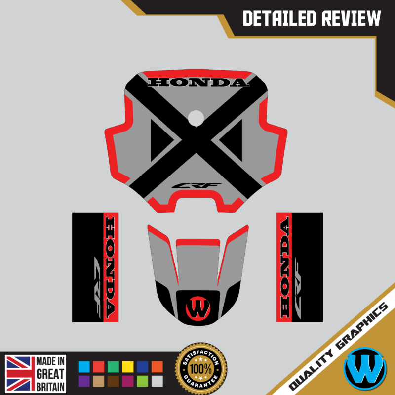 Honda CRF80 CRF100 2011 &#8211; 2016 Motocross Graphics |  MX Decals Kit Hustle Red