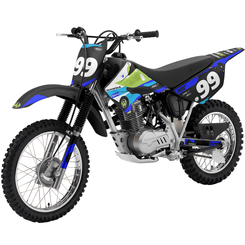 Honda CRF80 CRF100 2004 &#8211; 2010 Motocross Graphics |  MX Decals Kit Mambo Blue