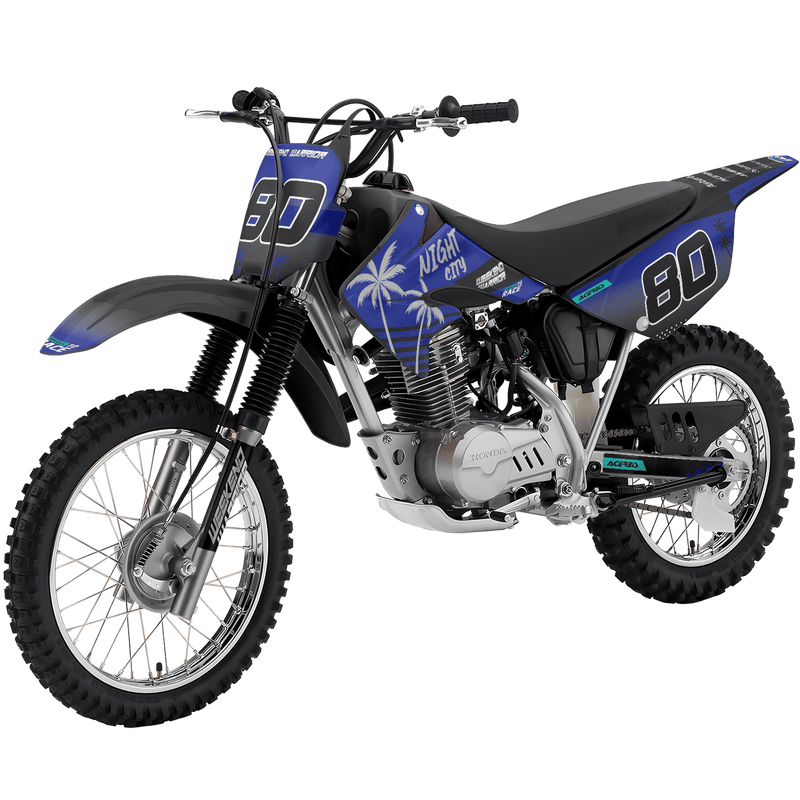 Honda CRF80 CRF100 2011 &#8211; 2016 Motocross Graphics |  MX Decals Kit Night City Dark Blue