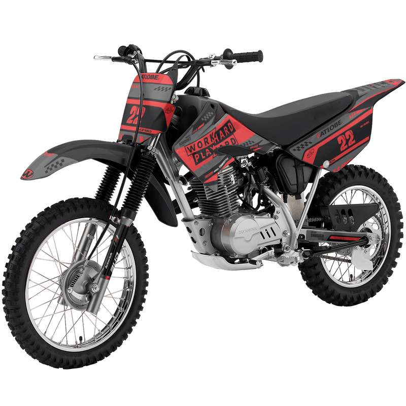 Honda CRF80 CRF100 2004 &#8211; 2010 Motocross Graphics |  MX Decals Kit Clash Red