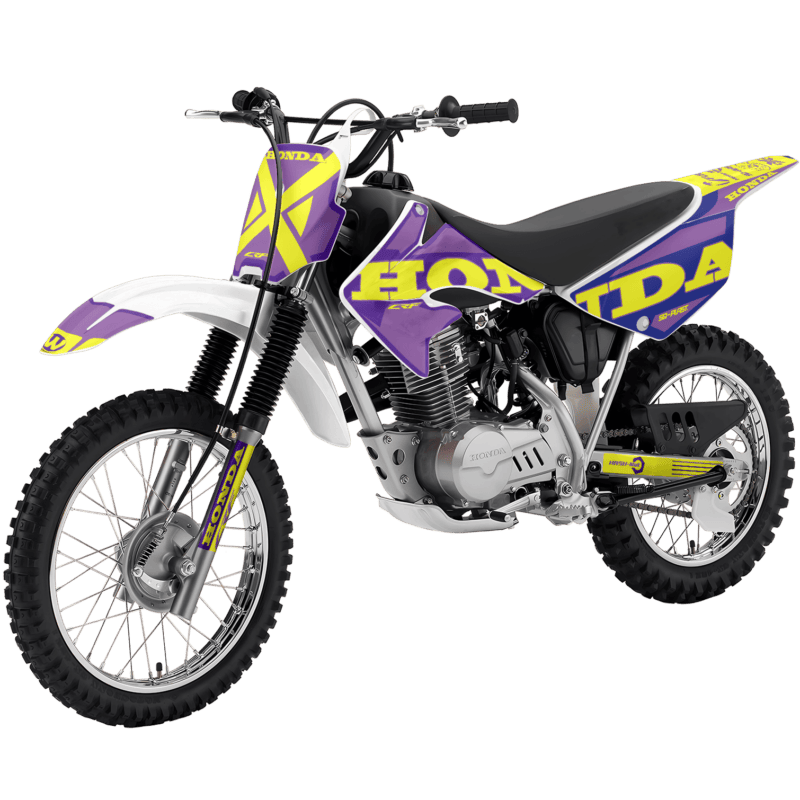 Honda CRF80 CRF100 2004 &#8211; 2010 Motocross Graphics |  MX Decals Kit Hustle Purple