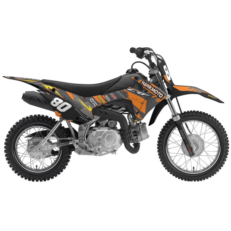 Honda CRF110F 2013 &#8211; 2018 Motocross Graphics |  MX Decals Kit Bour Orange