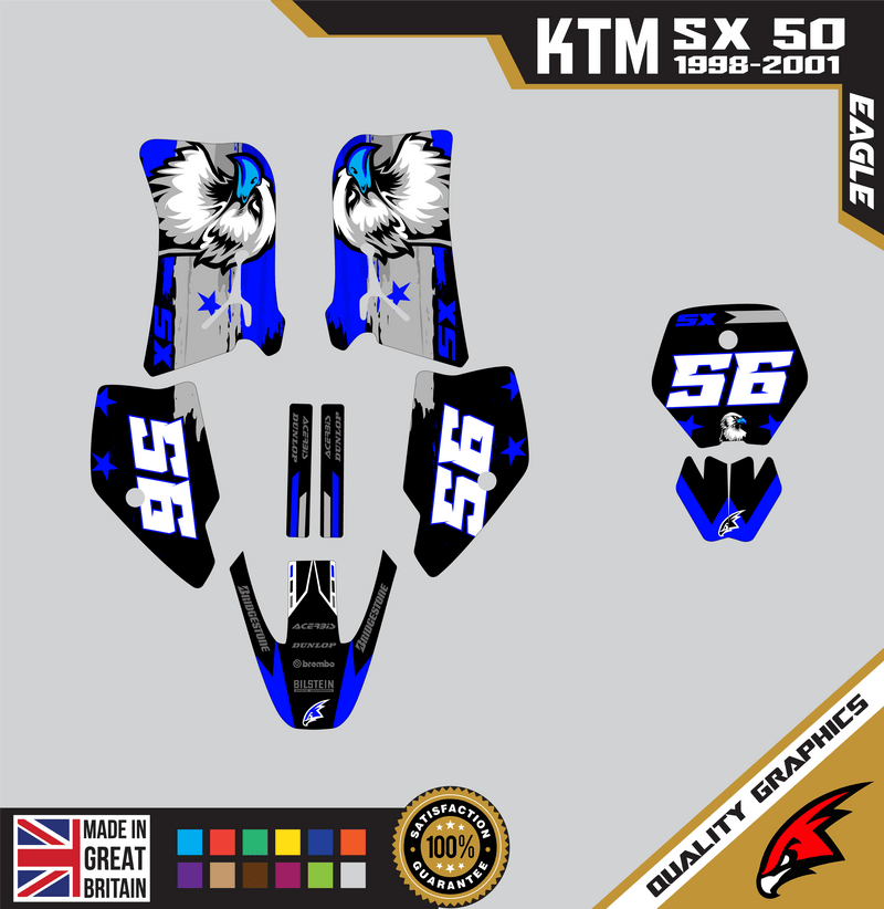 KTM SX50 50SX 1998 &#8211; 2001 Motocross Graphics |  MX Decals Kit Eagle