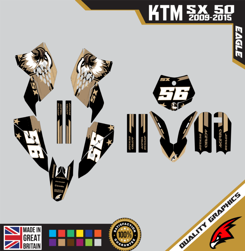 KTM SX50 50SX 2009 &#8211; 2015 Motocross Graphics |  MX Decals Kit Eagle Tan