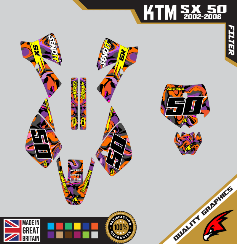 KTM SX50 50SX 2002 &#8211; 2008 Motocross Graphics |  MX Decals Kit Filter