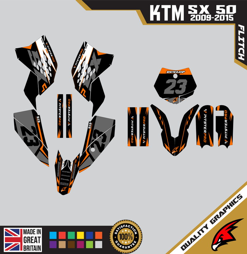 KTM SX50 50SX 2009 &#8211; 2015 Motocross Graphics |  MX Decals Kit Flitch Org
