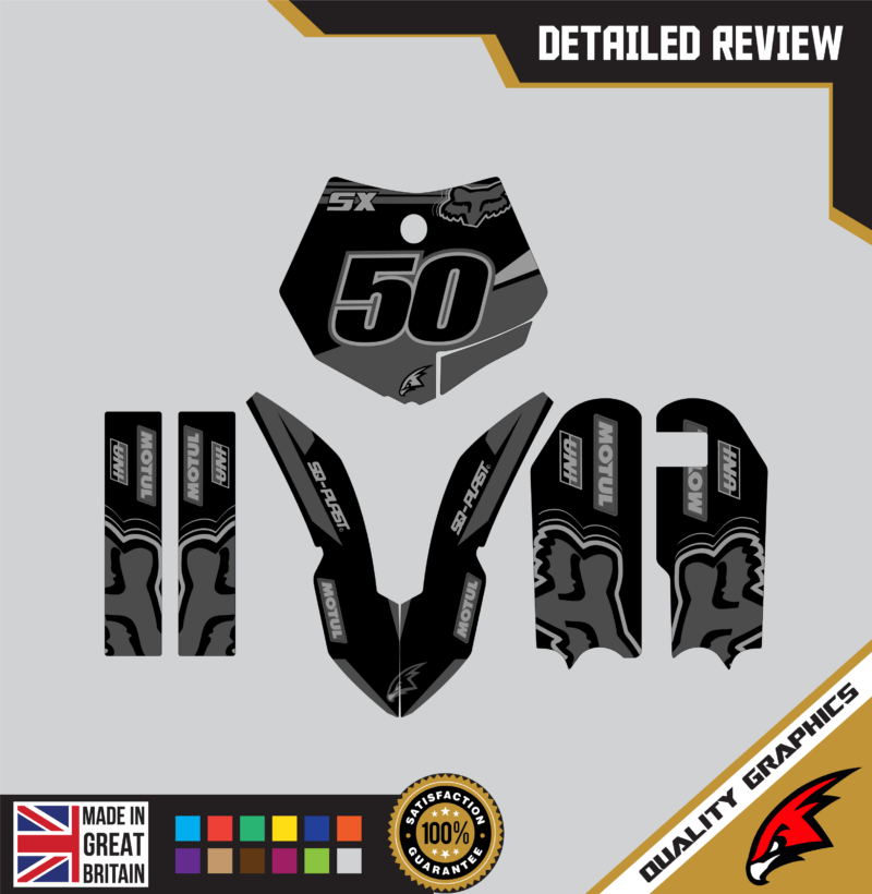 KTM SX50 50SX 2009 &#8211; 2015 Motocross Graphics |  MX Decals Kit Matrix Gray