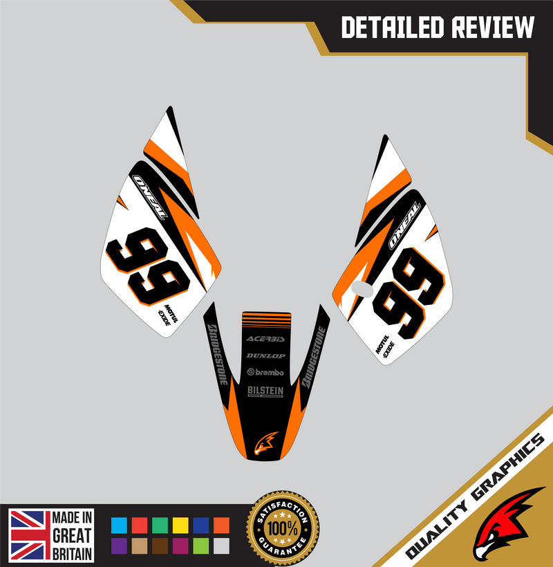 KTM SX50 50SX 2002 &#8211; 2008 Motocross Graphics |  MX Decals Kit Push Orange