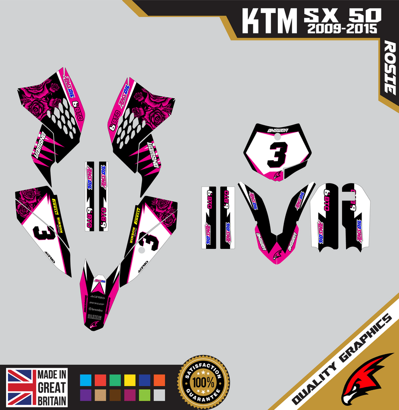 KTM SX50 50SX 2009 ? 2015 Motocross Graphics |  MX Decals Kit Rosie Pink