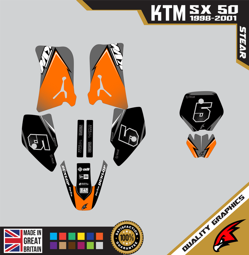 KTM SX50 50SX 1998 &#8211; 2001 Motocross Graphics |  MX Decals Kit Stear Org