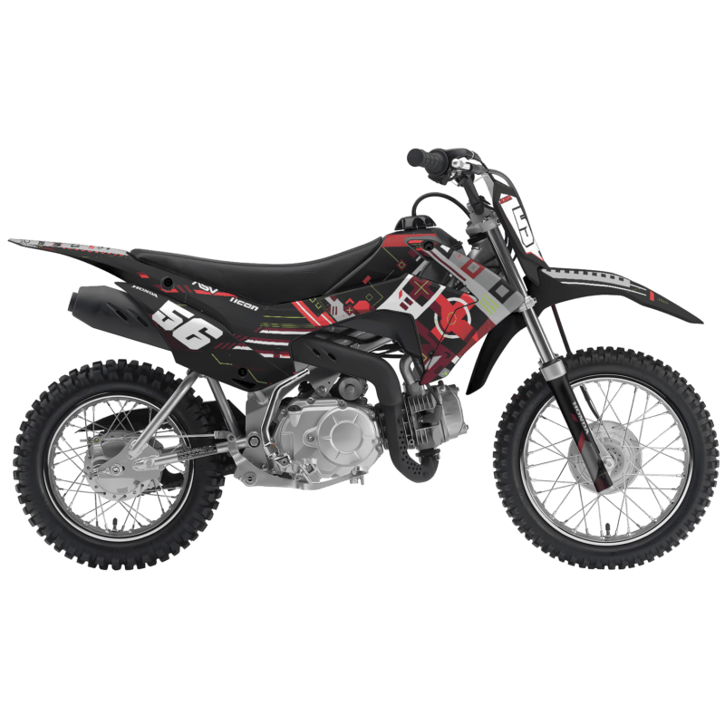 Honda CRF110F 2013 &#8211; 2018 Motocross Graphics |  MX Decals Kit Medi Red