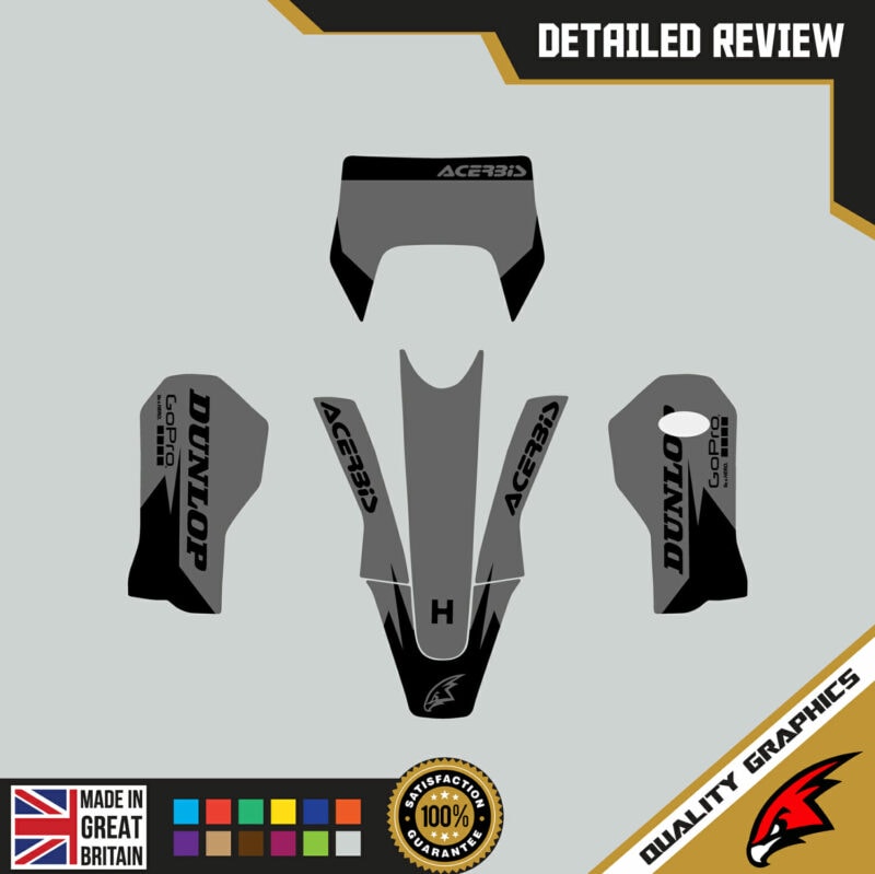 Husqvarna TE FE 250 350 450 MX Motocross Graphics |  Kit 2020-2023 Go Pro Gray