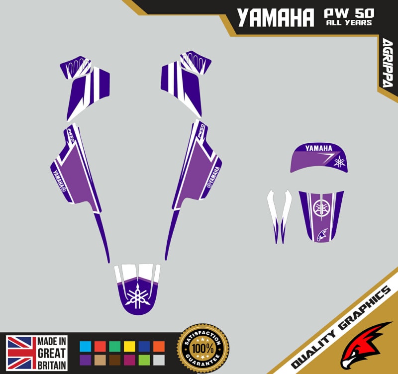 Yamaha PW50 Graphics Kit PEEWEE Graphics Kids Bike Graphics Agrip Purple
