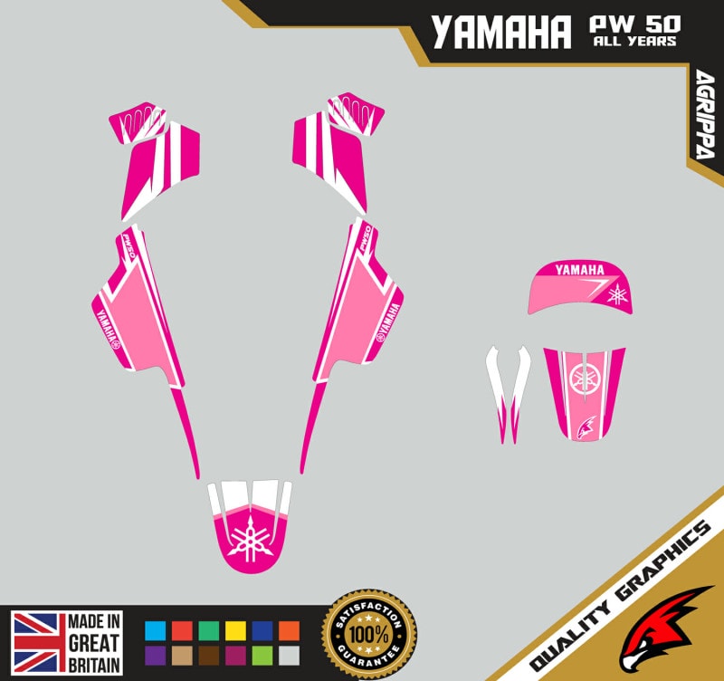 Yamaha PW50 Graphics Kit PEEWEE Graphics Kids Bike Graphics Agrip Pink