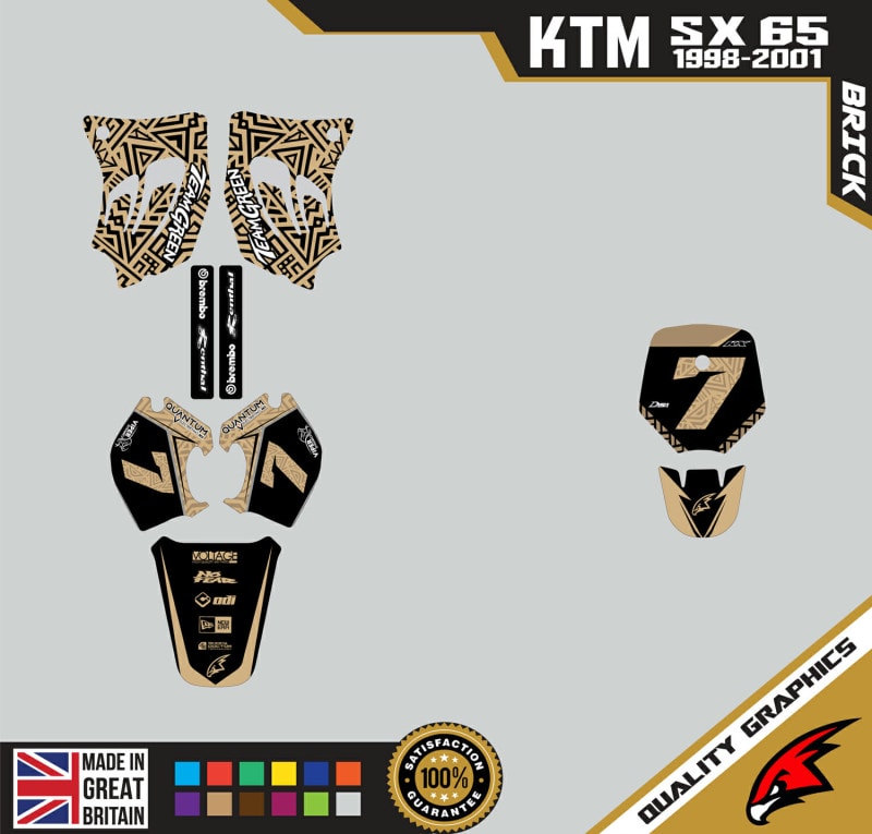 KTM SX65 98-01 Motocross Graphics | MX Decals Kit Brick Tan