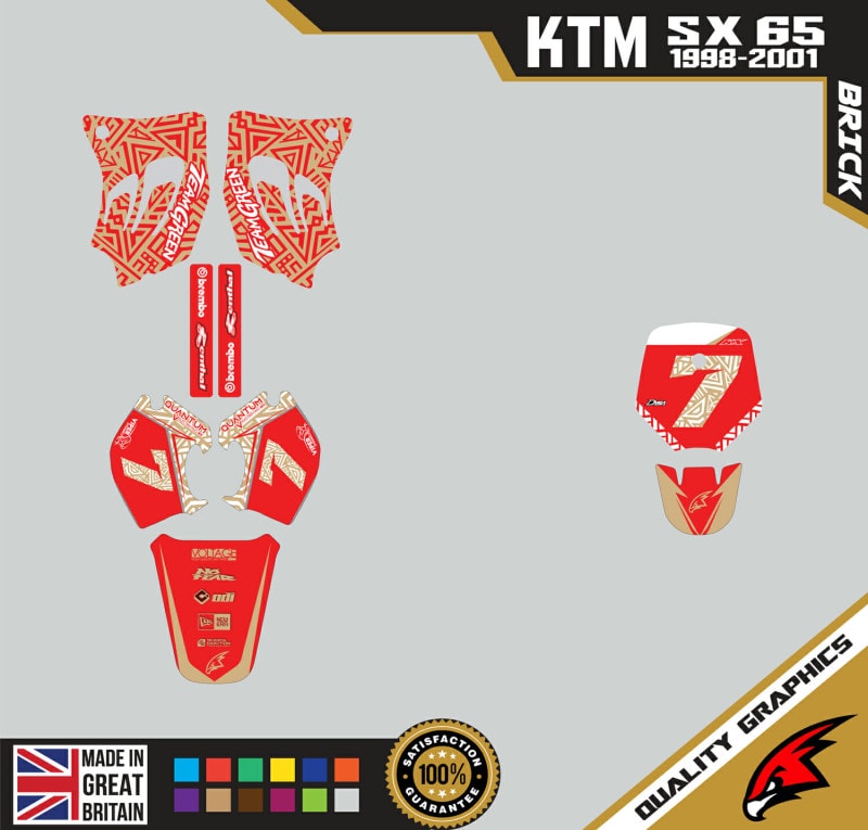 KTM SX65 98-01 Motocross Graphics | MX Decals Kit Brick Red