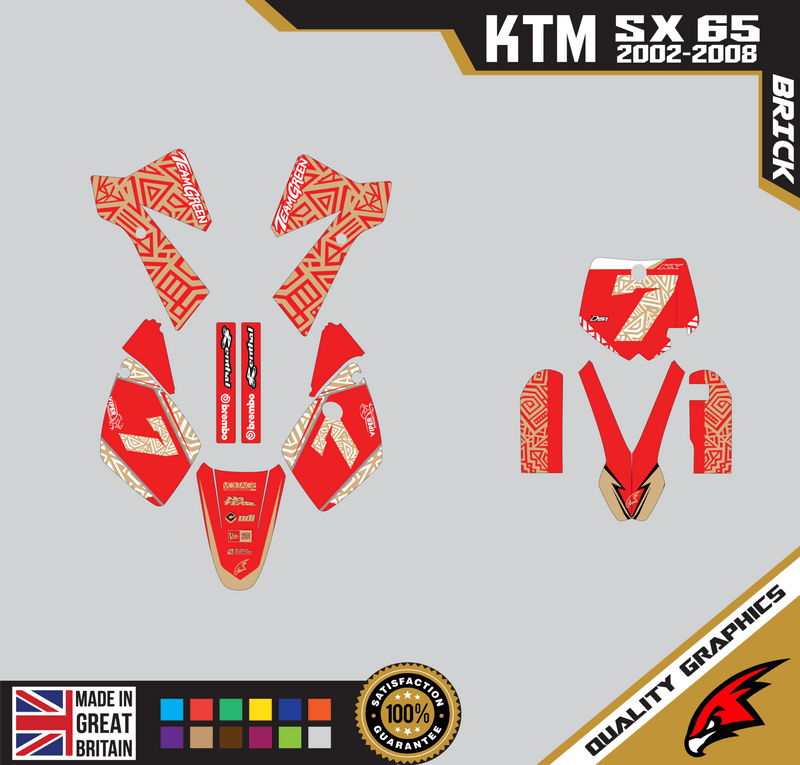 KTM SX65 02-08 Motocross Graphics | MX Decals Kit Brick Red