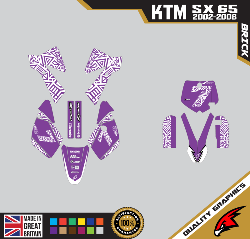 KTM SX65 02-08 Motocross Graphics | MX Decals Kit Brick Purple