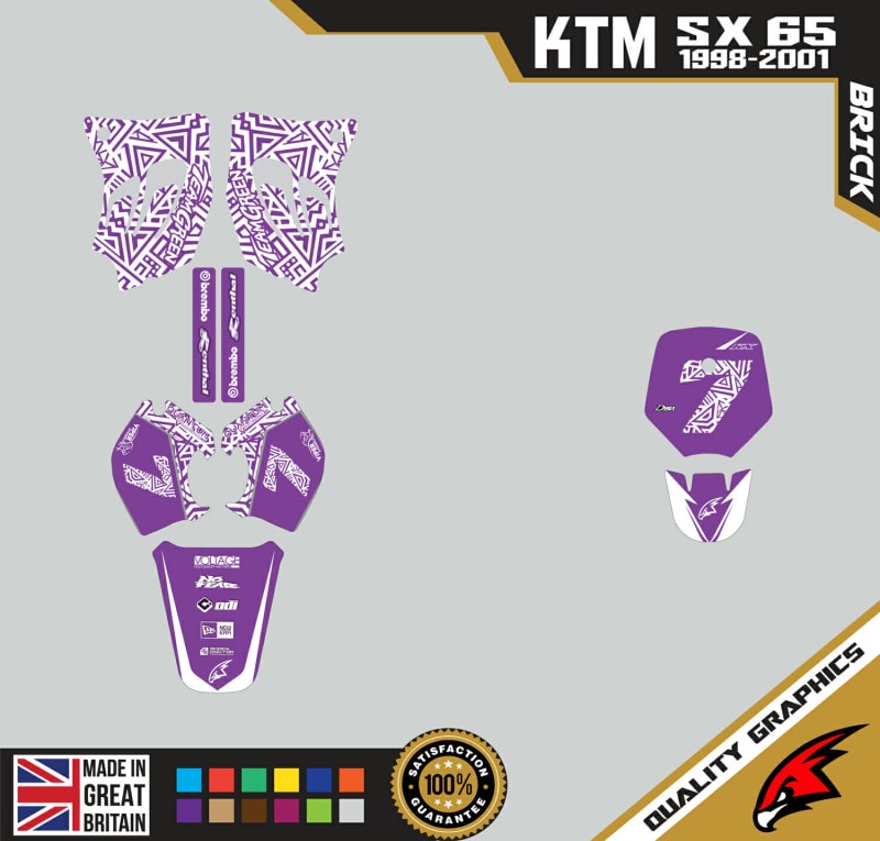 KTM SX65 98-01 Motocross Graphics | MX Decals Kit Brick Purple