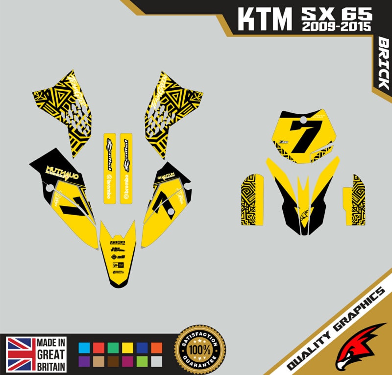 KTM SX65 09-15 Motocross Graphics | MX Decals Kit Brick Yellow