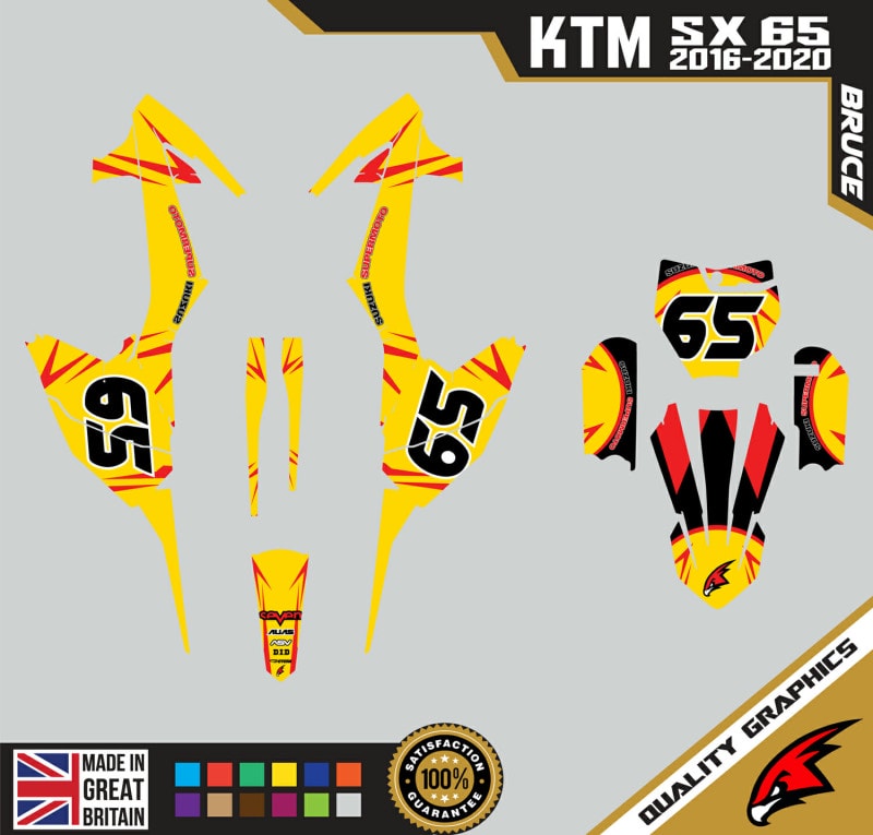 KTM SX65 2016-20 Motocross Graphics | MX Decals Kit Bruce Gold