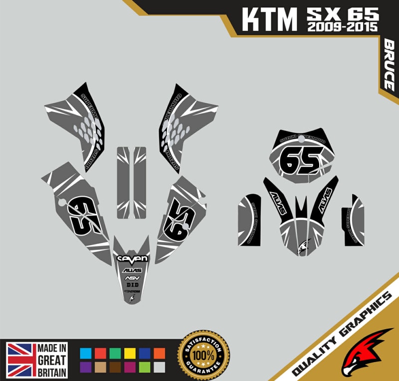 KTM SX65 09-15 Motocross Graphics | MX Decals Kit Bruce Grey