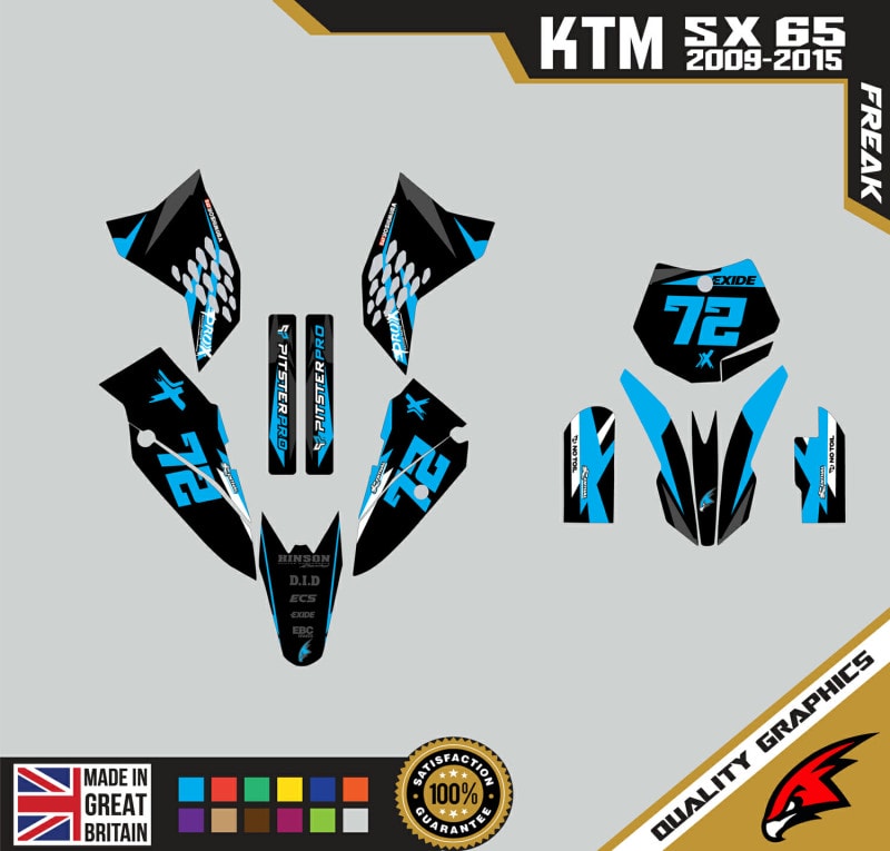 KTM SX65 09-15 Motocross Graphics | MX Decals Kit Freak Blue