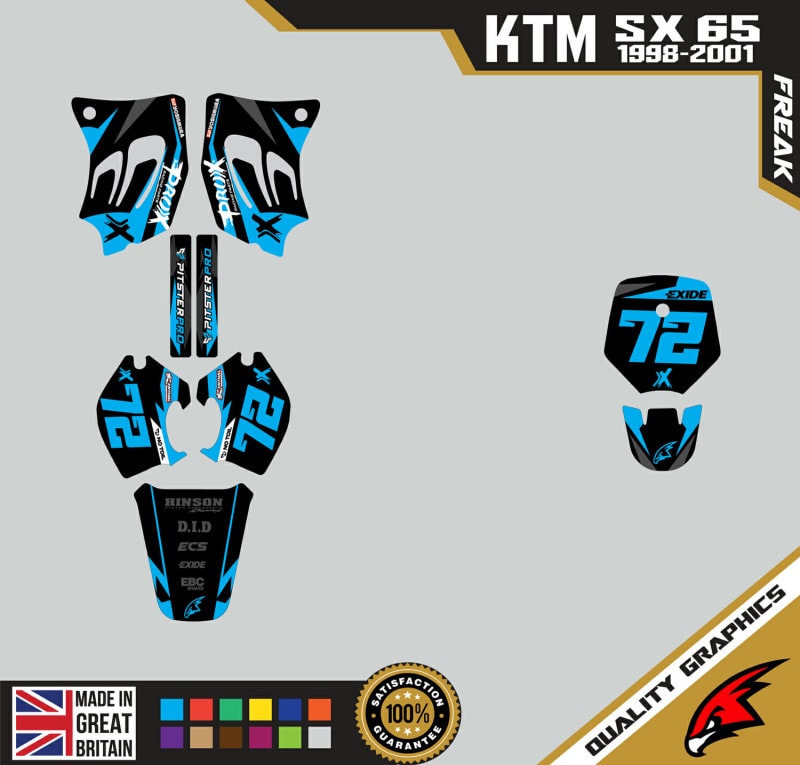 KTM SX65 98-01 Motocross Graphics | MX Decals Kit 
 Freak Teal