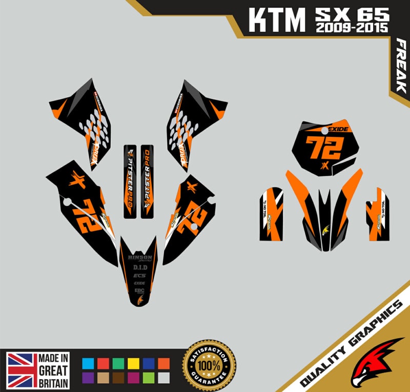 KTM SX65 09-15 Motocross Graphics | MX Decals Kit Freak Orange