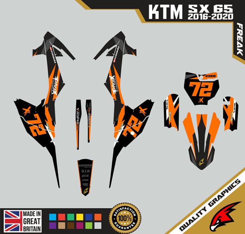 KTM SX65 2016-20 Motocross Graphics | MX Decals Kit Freak Orange