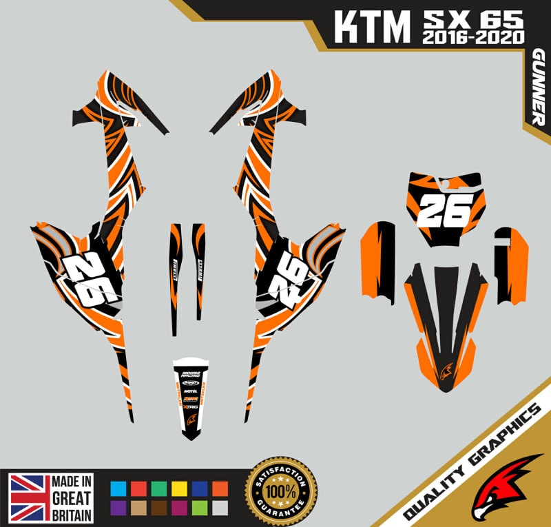KTM SX65 2016-20 Motocross Graphics | MX Decals Kit Gunner Orange