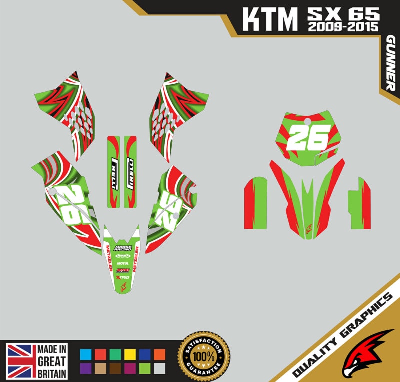 KTM SX65 09-15 Motocross Graphics | MX Decals Kit Gunner Green