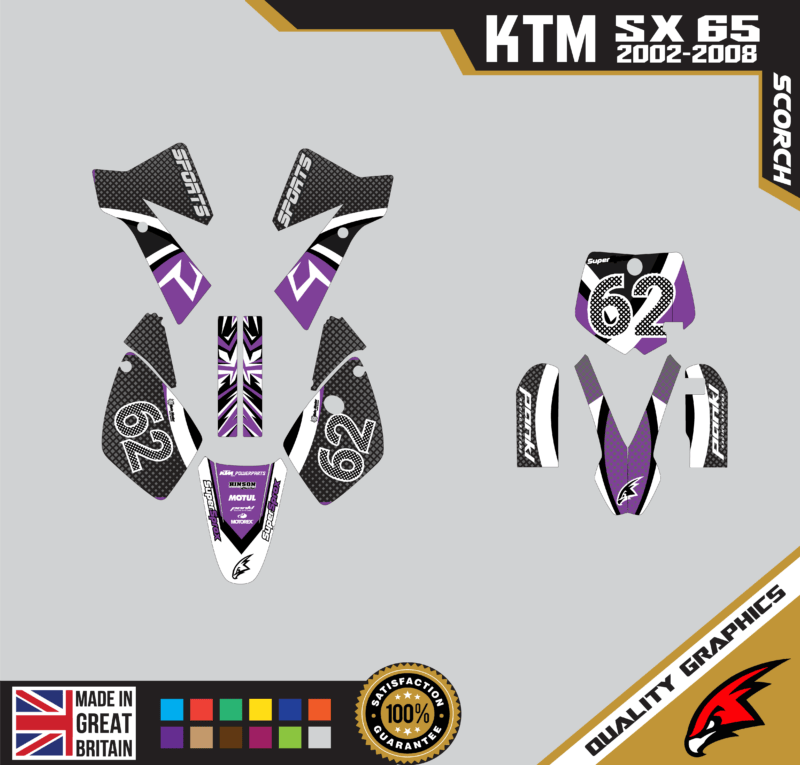 KTM SX65 02-08 Motocross Graphics | MX Decals Kit 
Scorch Purple