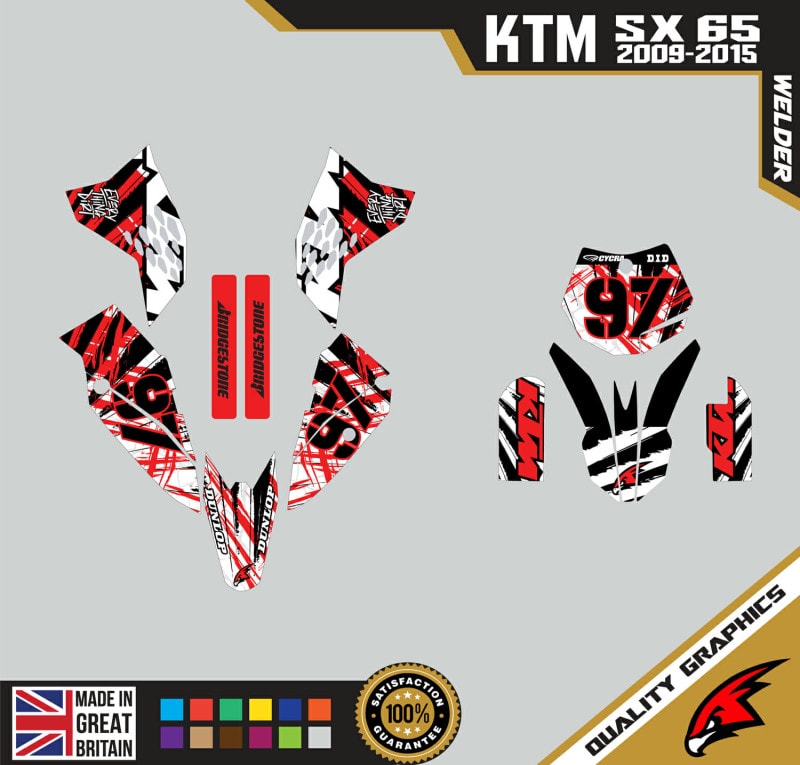 KTM SX65 09-15 Motocross Graphics | MX Decals Kit Welder Red