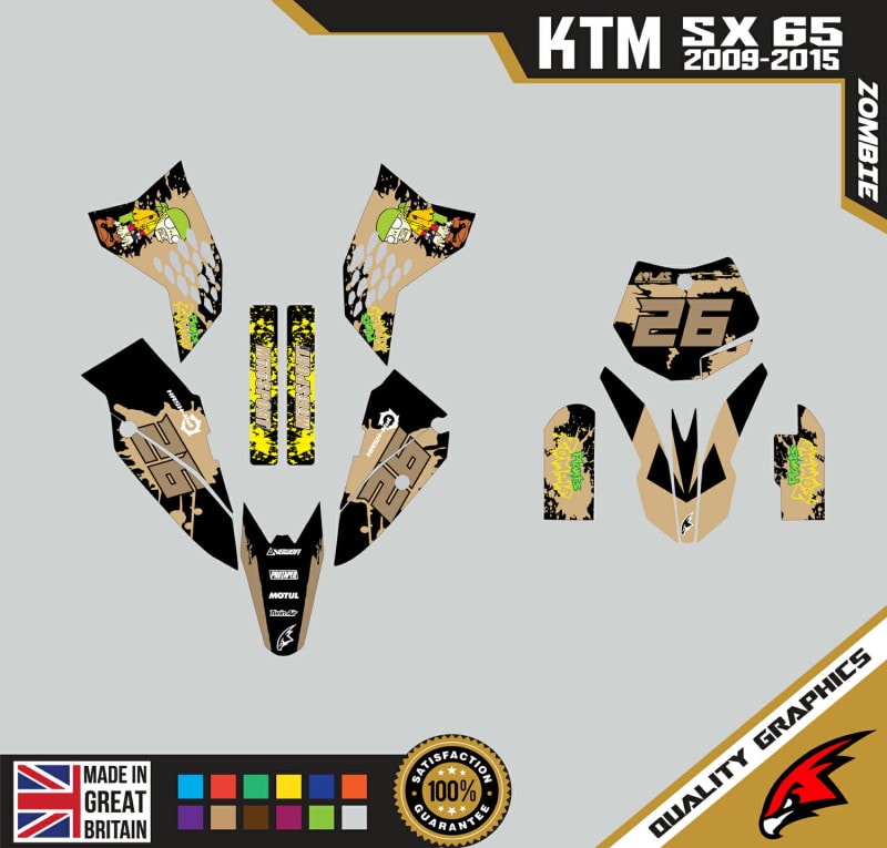 KTM SX65 09-15 Motocross Graphics | MX Decals Kit Zombie Tan