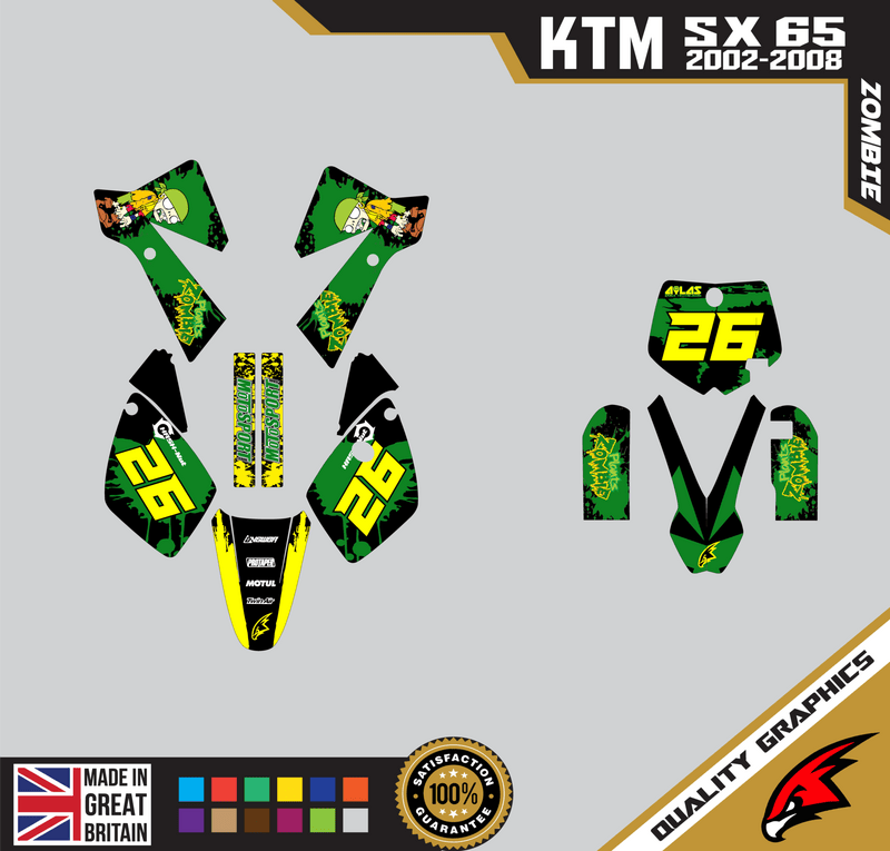 KTM SX65 02-08 Motocross Graphics | MX Decals Kit Gunner Green