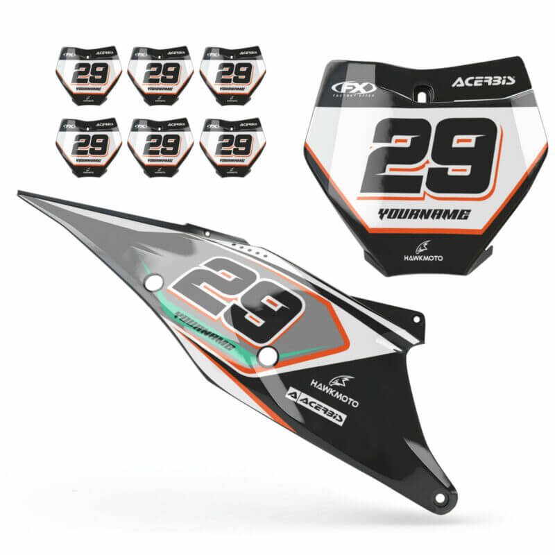 KTM MX Motocross Backgrounds Graphics | Kit Fits All Models and Years &#8211;  White Over