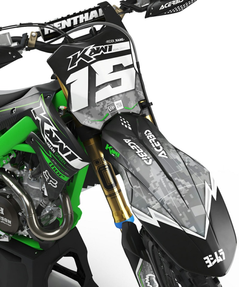 Kawasaki MX Motocross Graphics Kit &#8211; Cyberware