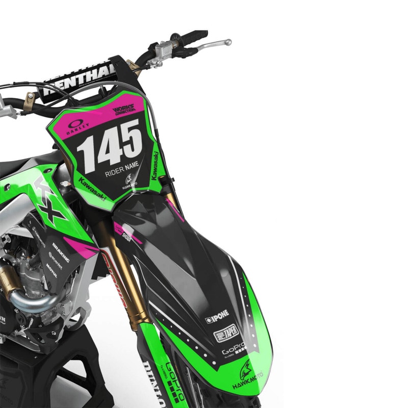 Kawasaki MX Motocross Graphics Kit &#8211; Free Ride