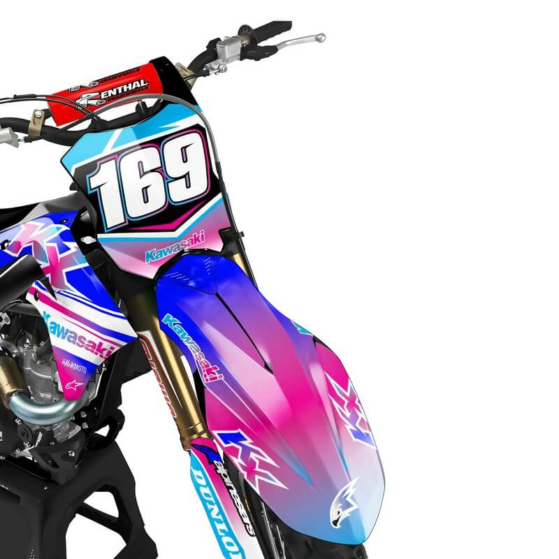 Kawasaki MX Motocross Graphics Kit &#8211; Yuto Blue