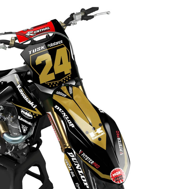 Kawasaki MX Motocross Graphics Kit &#8211; Banri Brown