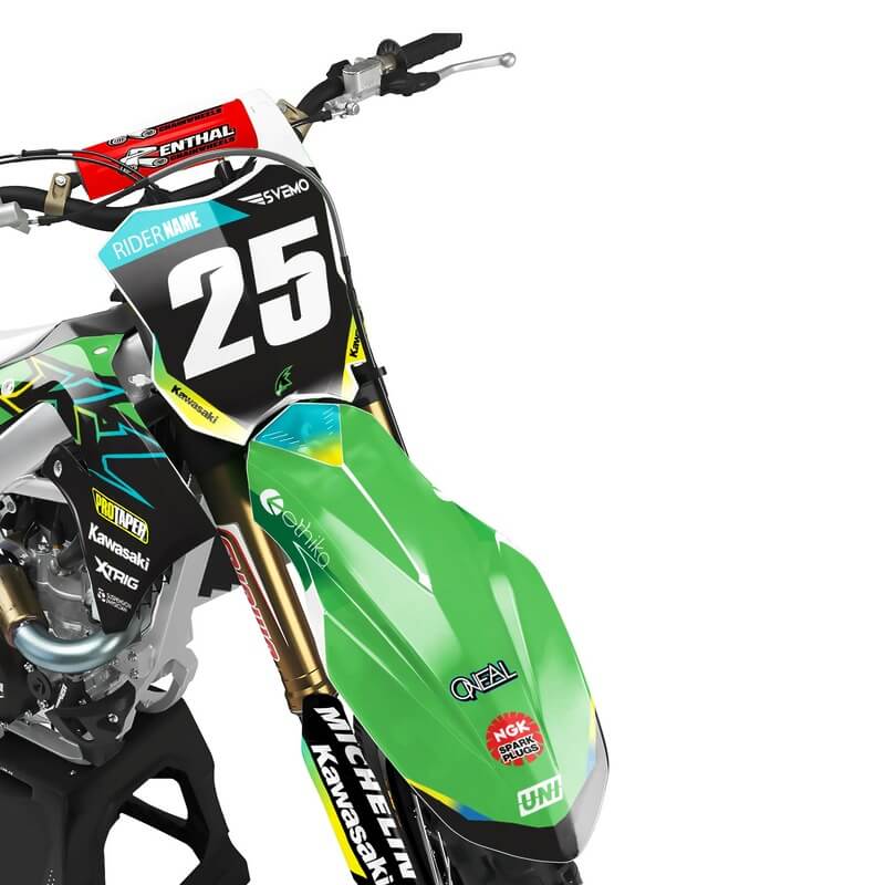 Kawasaki MX Motocross Graphics Kit &#8211; Masao Rainbow