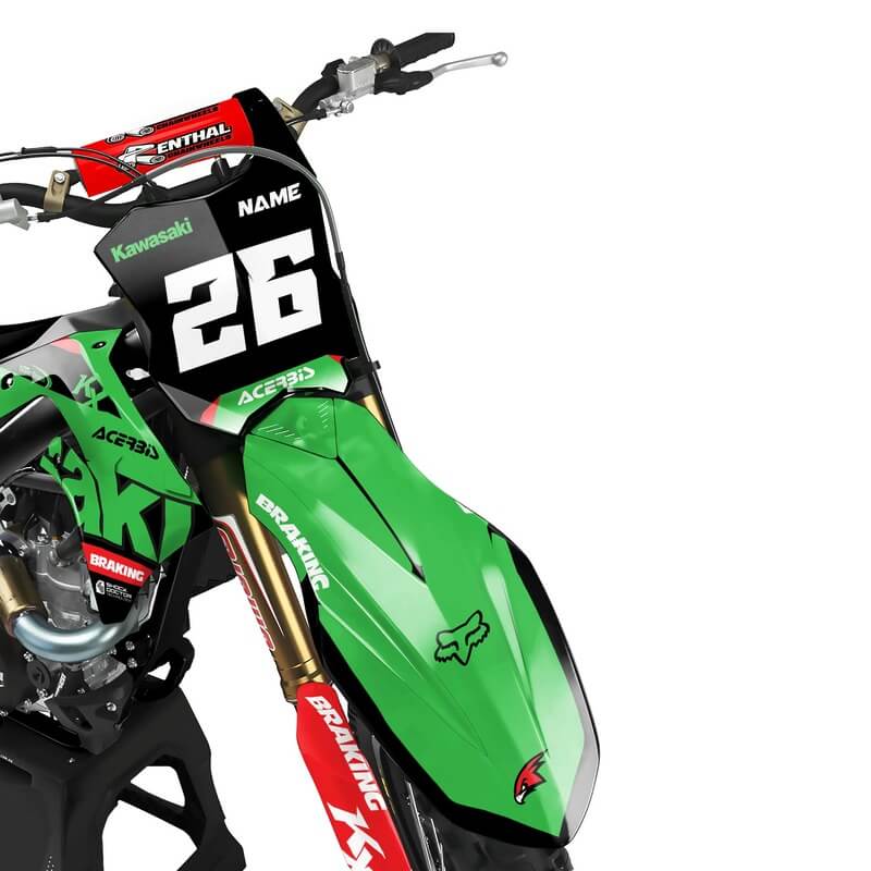 Kawasaki MX Motocross Graphics Kit &#8211; Taro Green