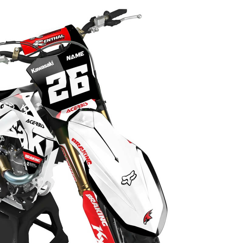 Kawasaki MX Motocross Graphics Kit &#8211; Taro White