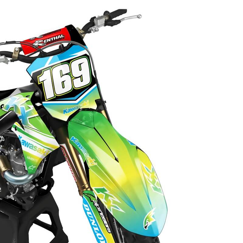 Kawasaki MX Motocross Graphics Kit &#8211; Yuto Lime