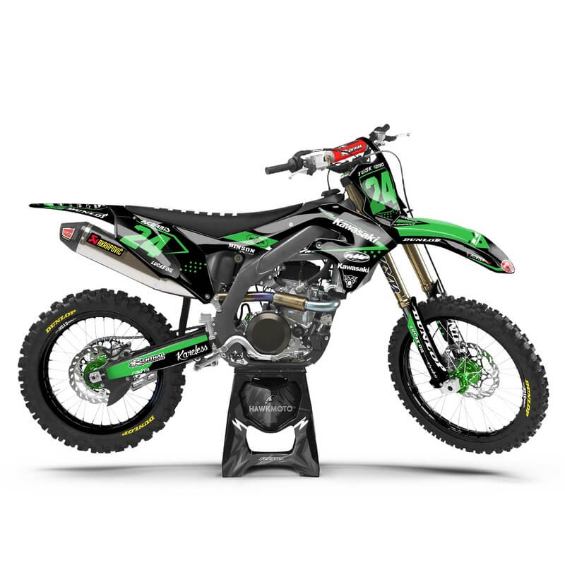 Kawasaki MX Motocross Graphics Kit &#8211; Banri Green